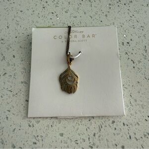 NWT Kendra Scott Gold Peacock Feather Charm with Necklace Chain